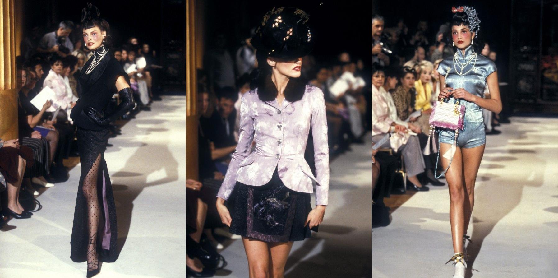 Christian Dior plum jacquard satin embroidered mini dress, fw 1997 For Sale 1