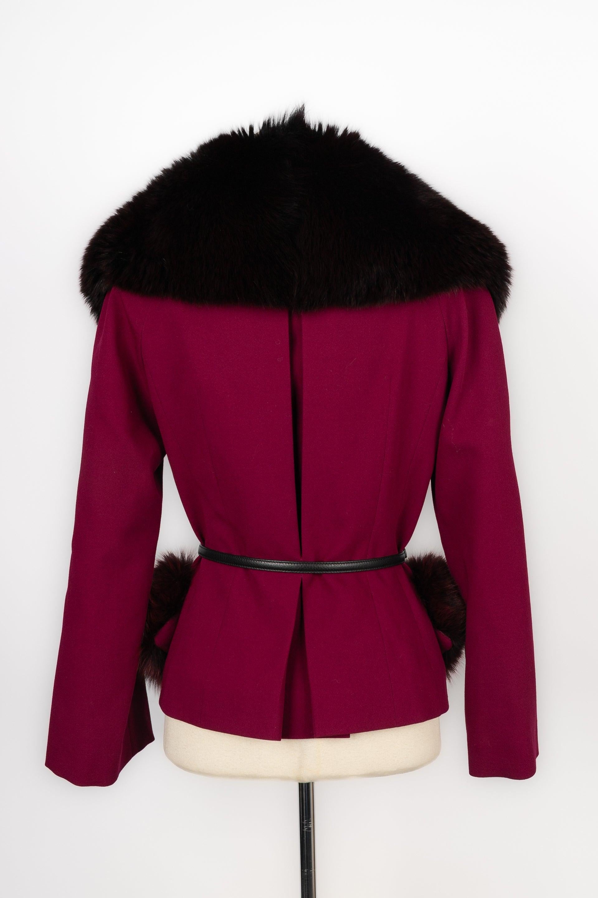Christian Dior Plum New Wool Jacket, 2007 In Excellent Condition In SAINT-OUEN-SUR-SEINE, FR