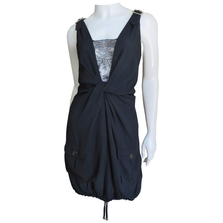 Christian Dior Plunge Dress with Buckle Straps For Sale at 1stdibs