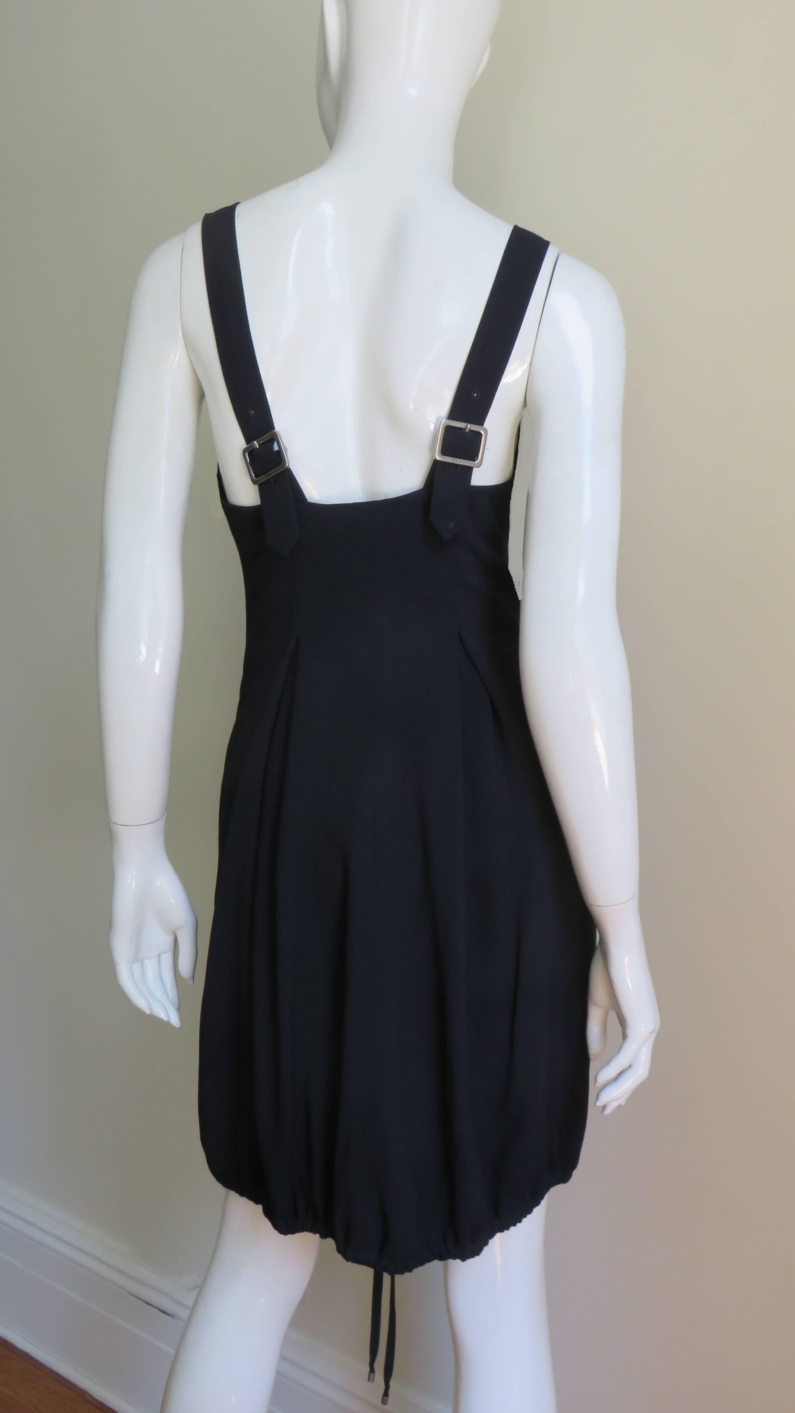 John Galliano for Christian Dior Silk Dress with Buckle Straps For Sale 4