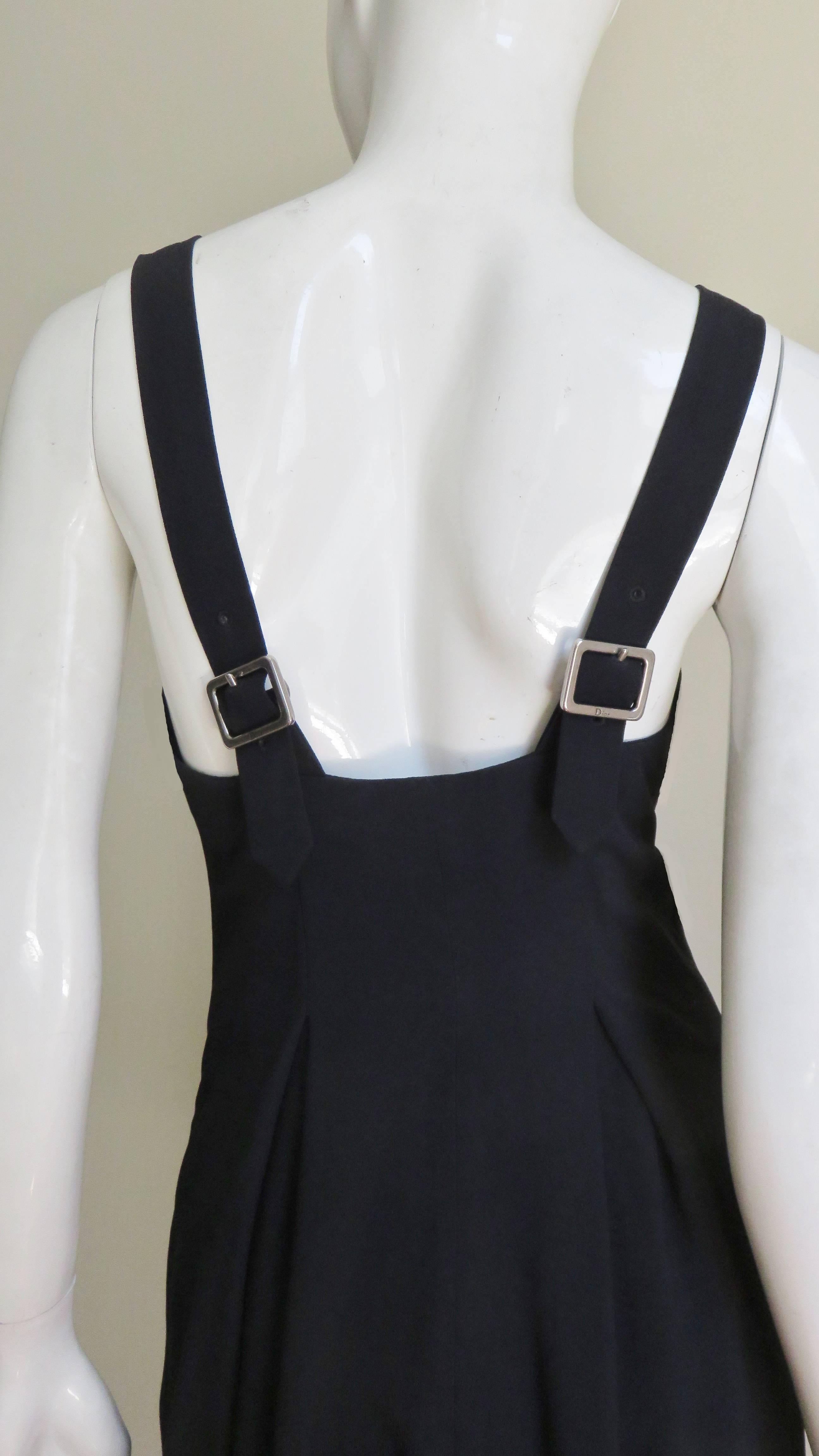 John Galliano for Christian Dior Silk Dress with Buckle Straps For Sale 5
