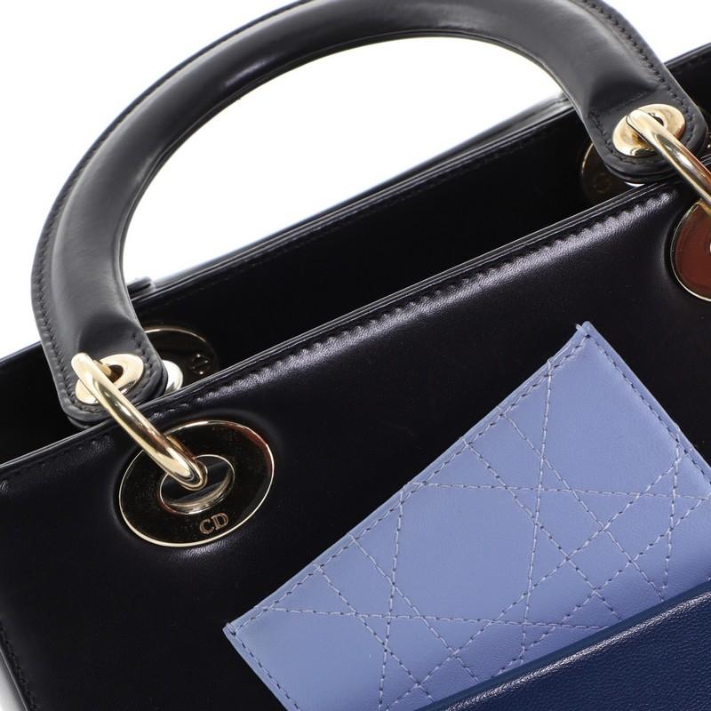 Christian Dior Pockets Lady Dior Bag Leather Medium 1