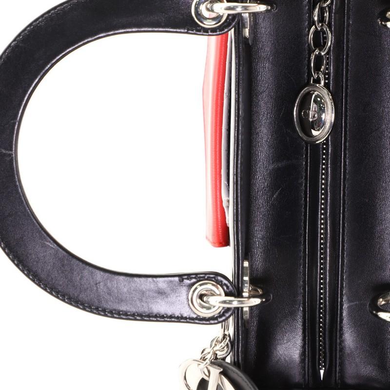 Christian Dior Pockets Lady Dior Bag Leather Medium 4
