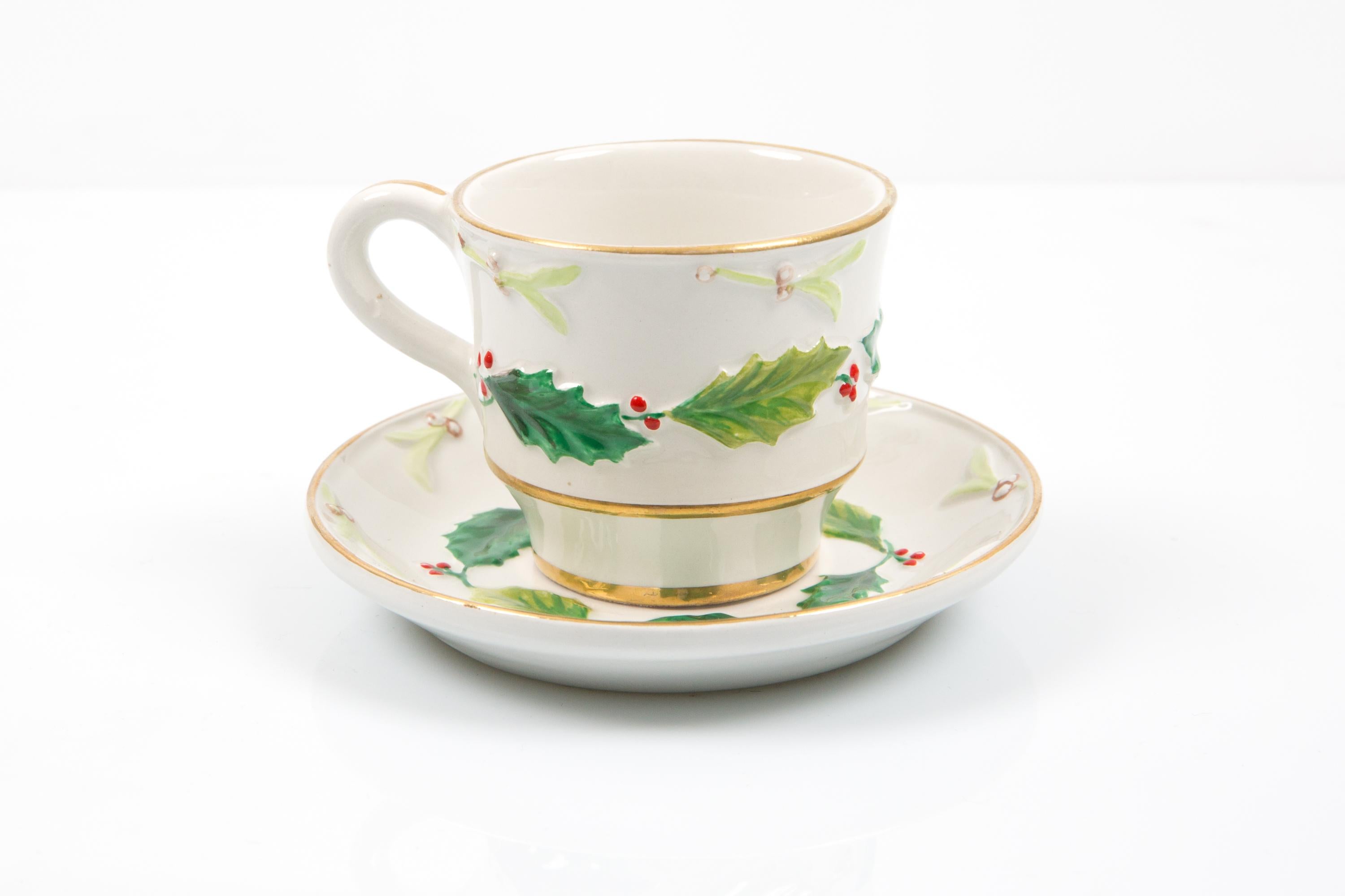 Christian Dior Porcelain 6 Holly Tableware Set For Sale 1