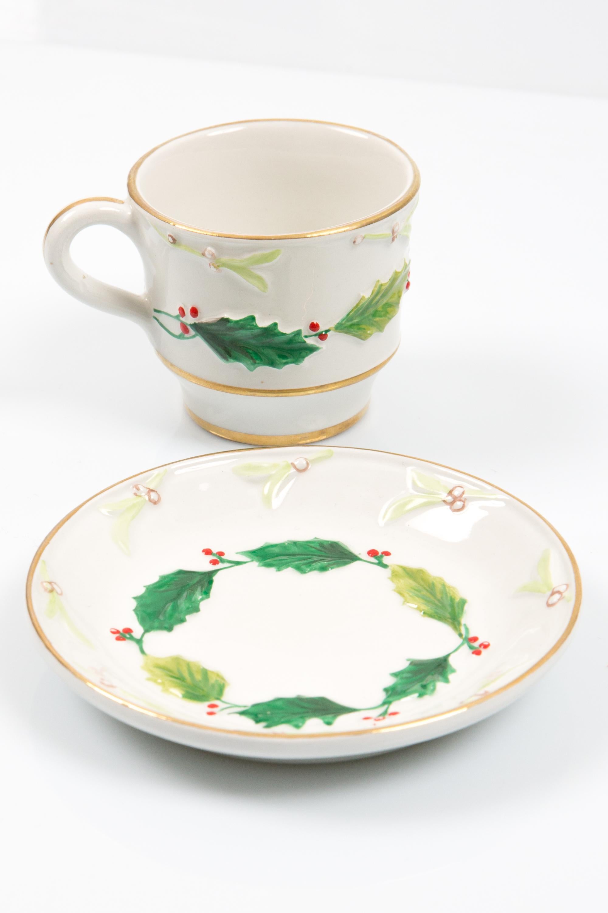 Christian Dior Porcelain 6 Holly Tableware Set For Sale 2