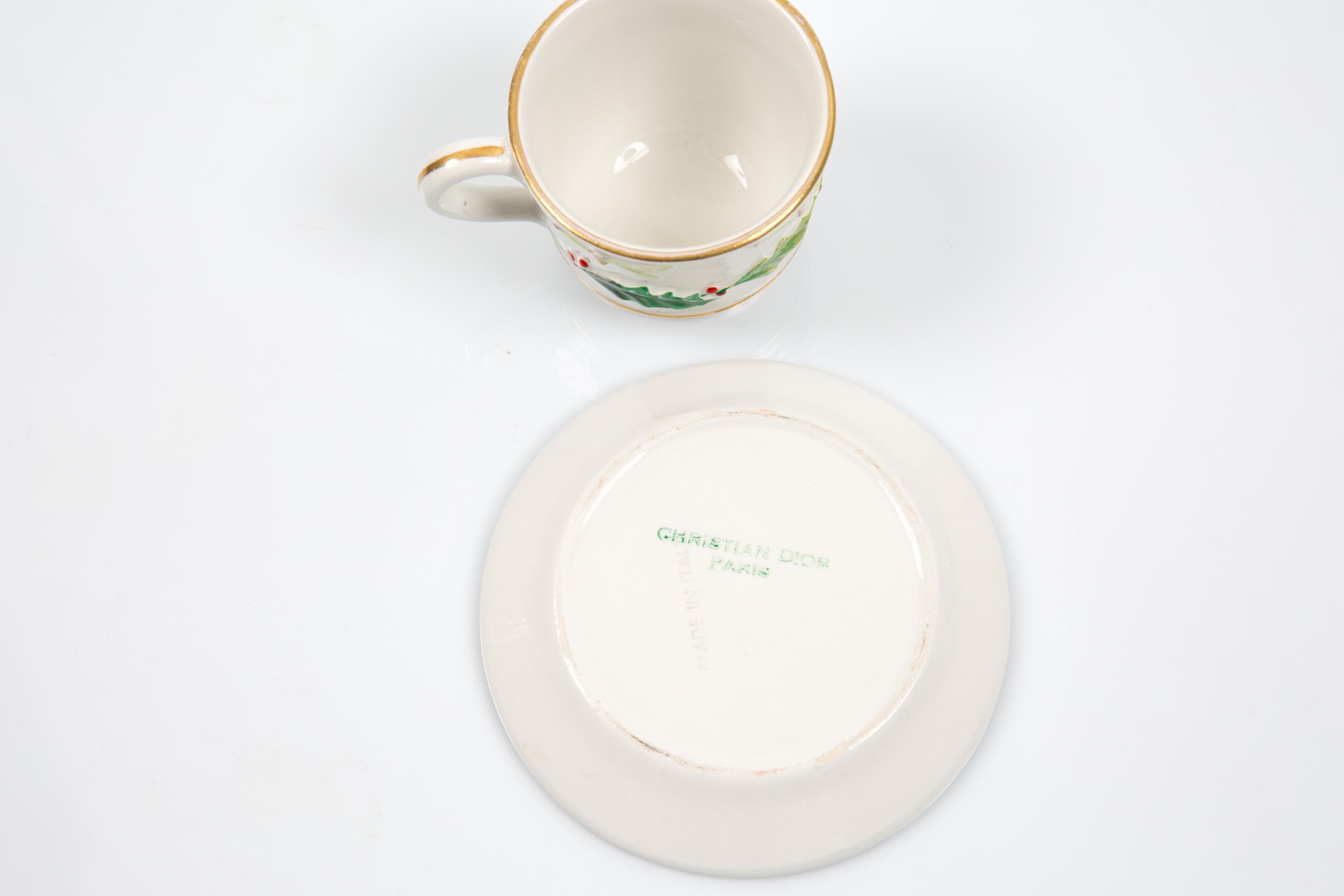 Christian Dior Porcelain 6 Holly Tableware Set For Sale 3