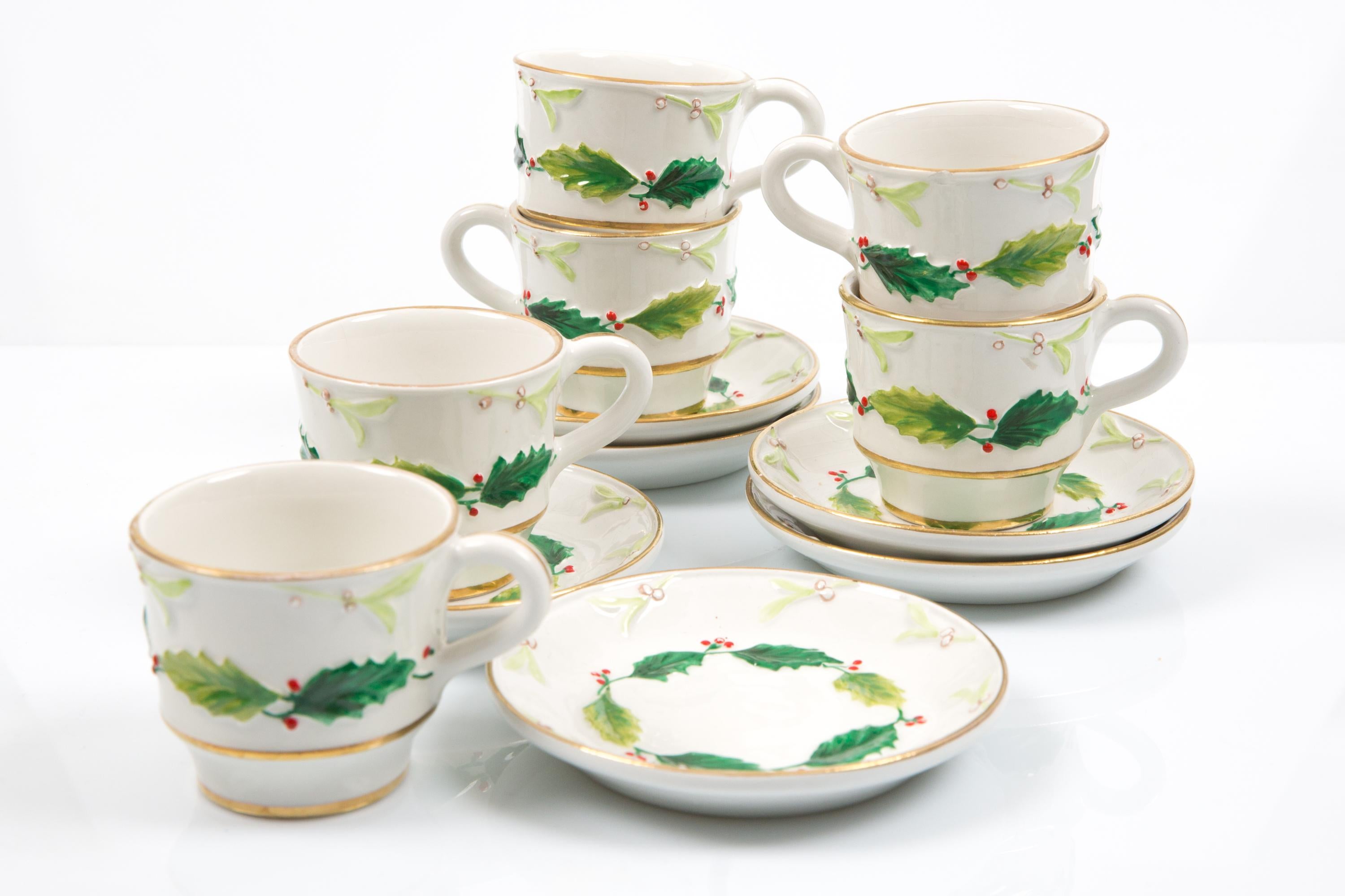 Christian Dior Porcelain 6 Holly Tableware Set For Sale 4