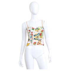 Christian Dior Postage Stamp Print Corset Bustier Top (S/M)