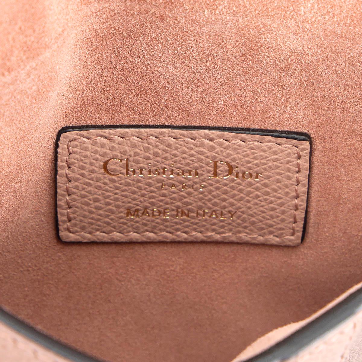 Women's CHRISTIAN DIOR Poudre pink leather SADDLE POUCH Belt Bag