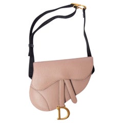 CHRISTIAN DIOR Poudre pink leather SADDLE POUCH Belt Bag