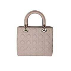 Christian Dior Powder Pink Cannage Lambskin Medium Lady Dior