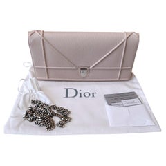 Christian Dior Powder Pink Leather Chain Clutch Diorama Bag