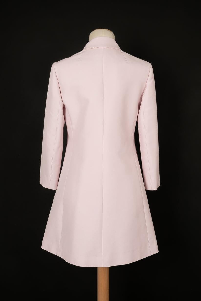 Christian Dior Powder Pink Silk and Cotton Coat In Excellent Condition For Sale In SAINT-OUEN-SUR-SEINE, FR
