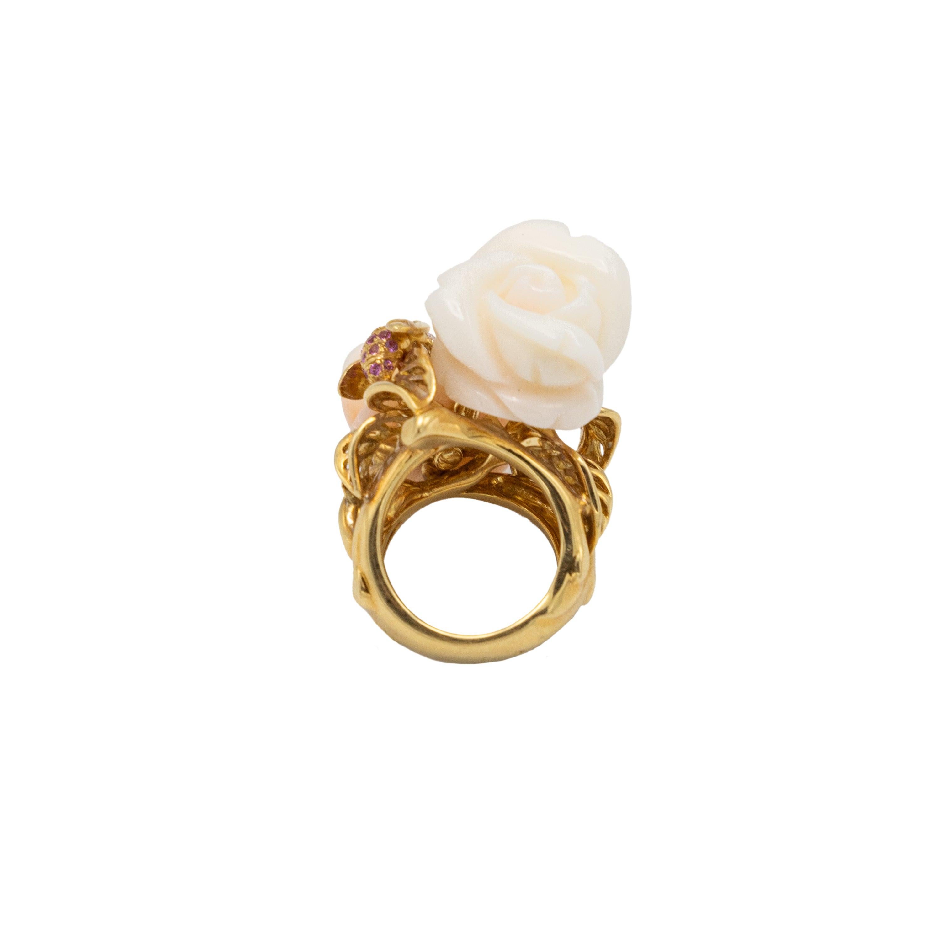 Christian Dior Pré Catelan Sapphire Rose Ring - '10s For Sale 3