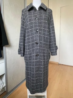 Christian Dior Women's Wool Prince of Wales Coat Size 42, Excellent