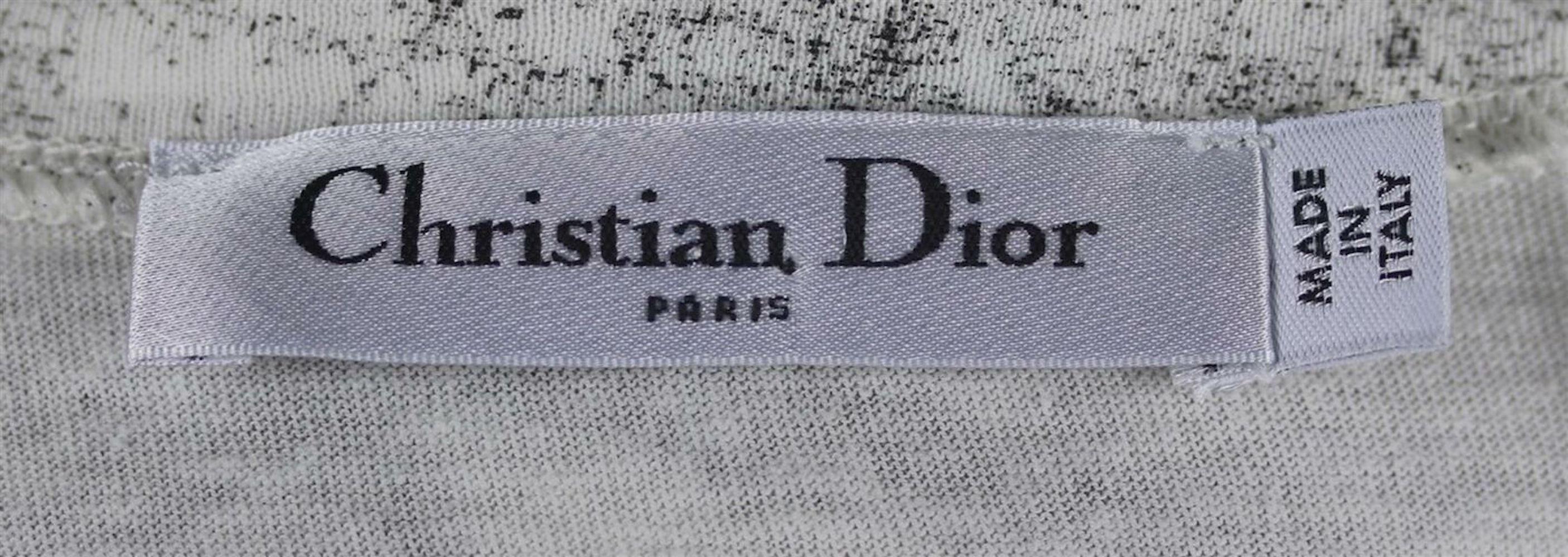 Women's Christian Dior Printed Cotton & Linen Blend T-Shirt