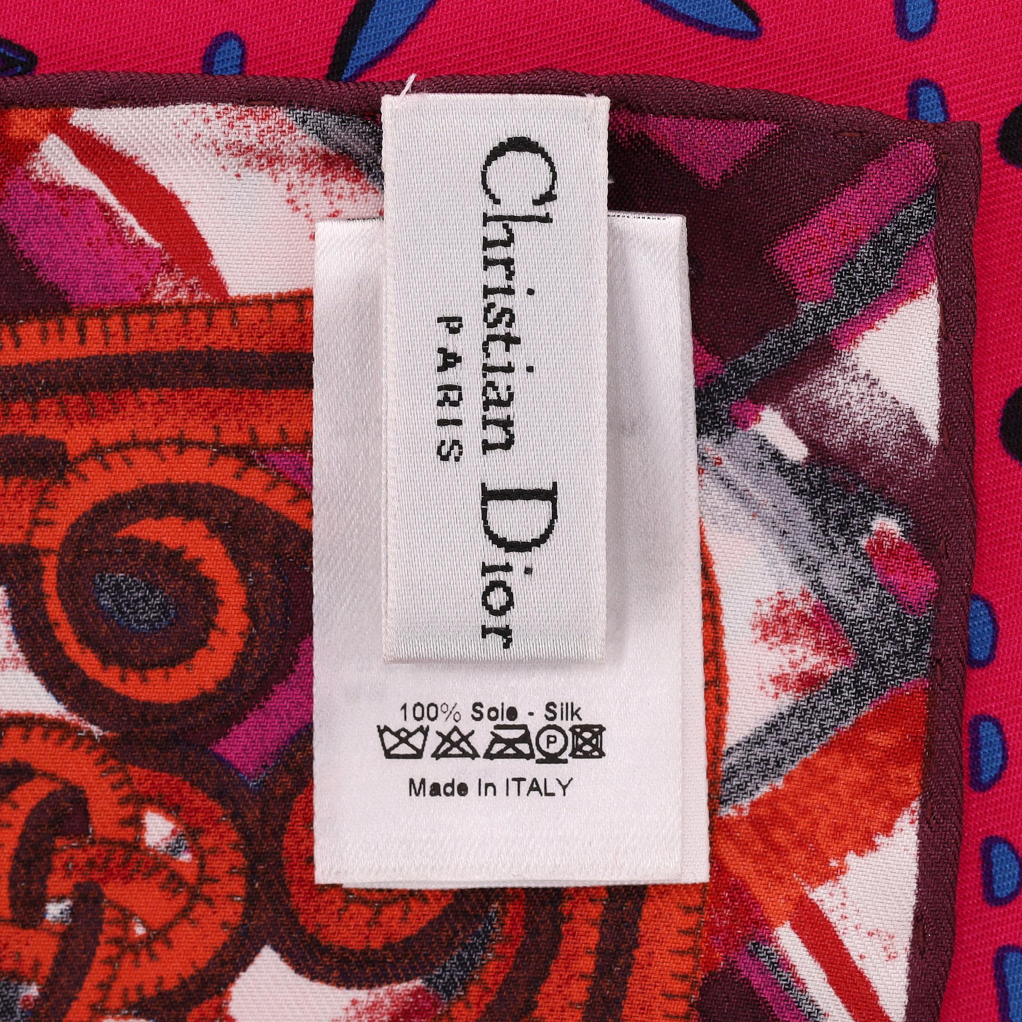 Christian Dior - Carrs en soie imprimée en vente 4