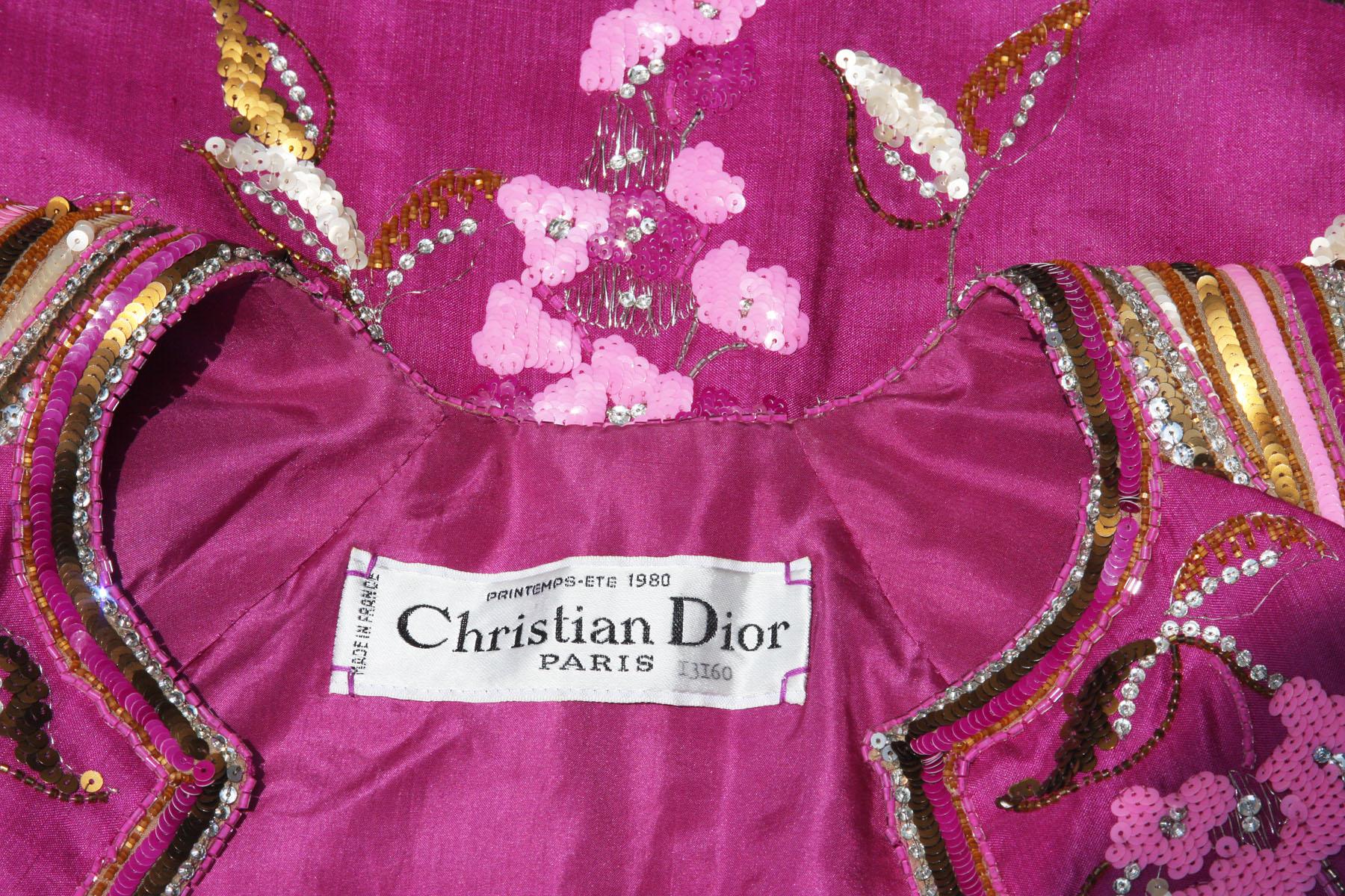 Christian Dior PRINTEMPS-ETE 1980 Numbered Embellished Jacket + Top + Headband  For Sale 7