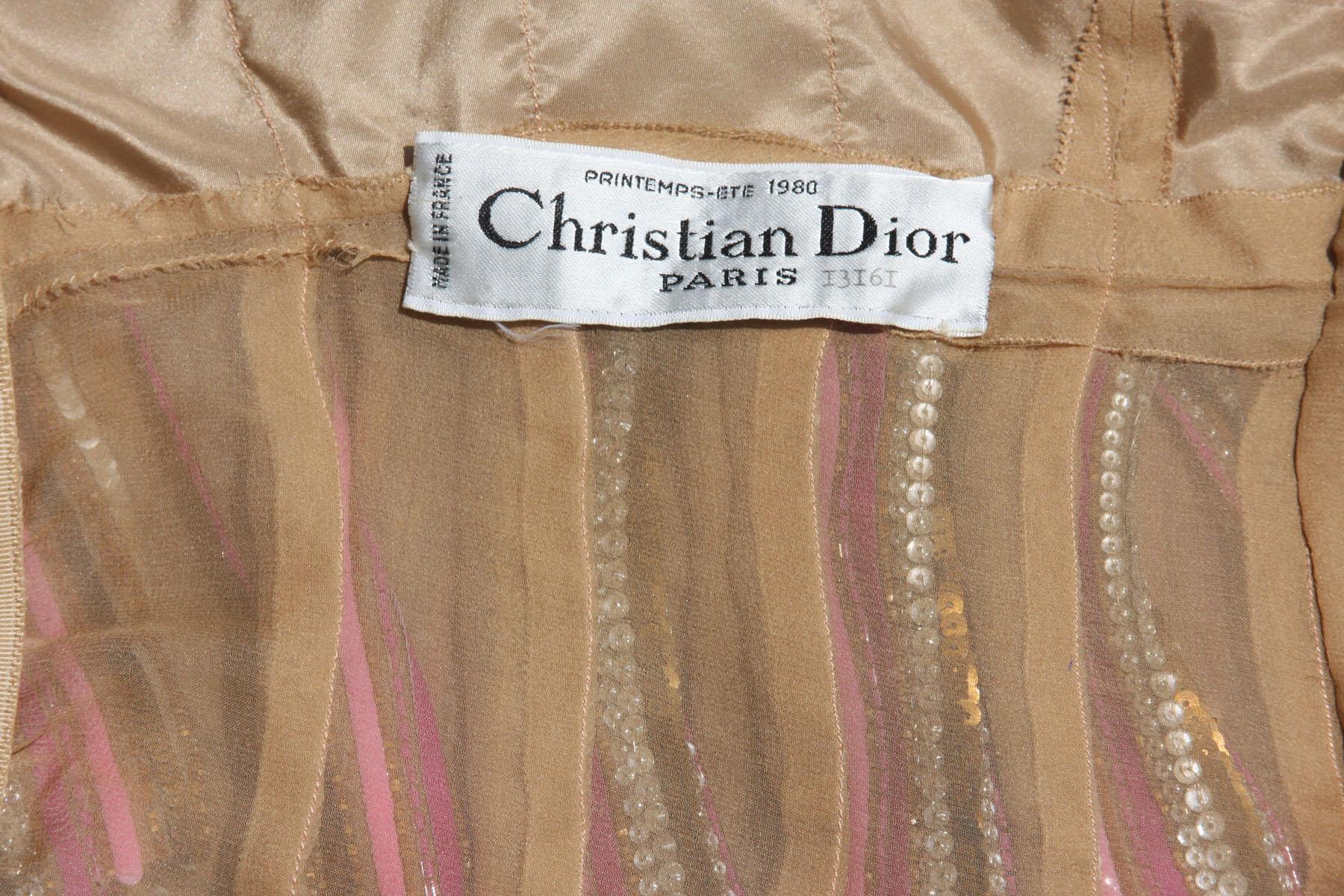 Christian Dior PRINTEMPS-ETE 1980 Numbered Embellished Jacket + Top + Headband  For Sale 13