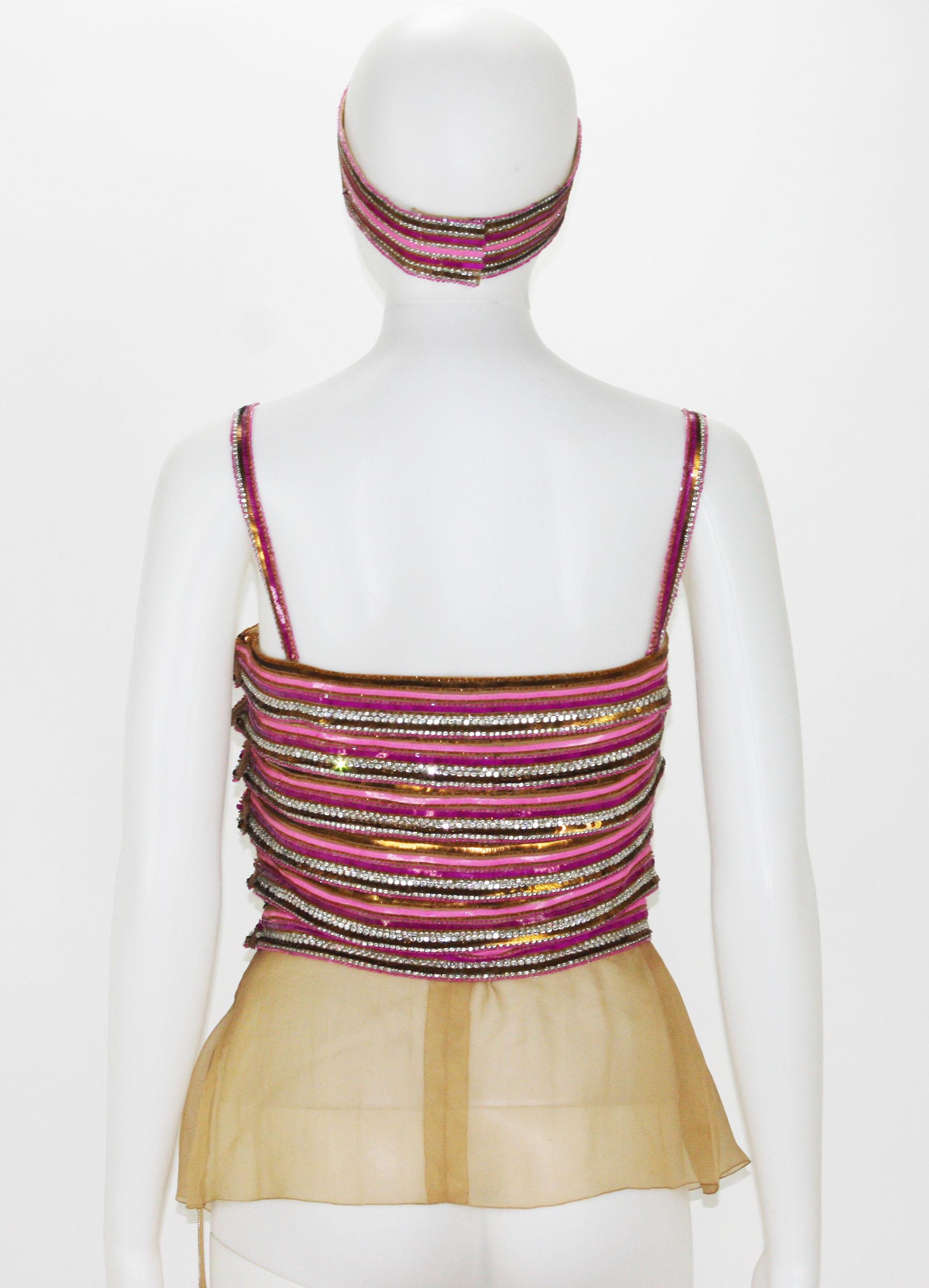 Christian Dior PRINTEMPS-ETE 1980 Numbered Embellished Jacket + Top + Headband  For Sale 4