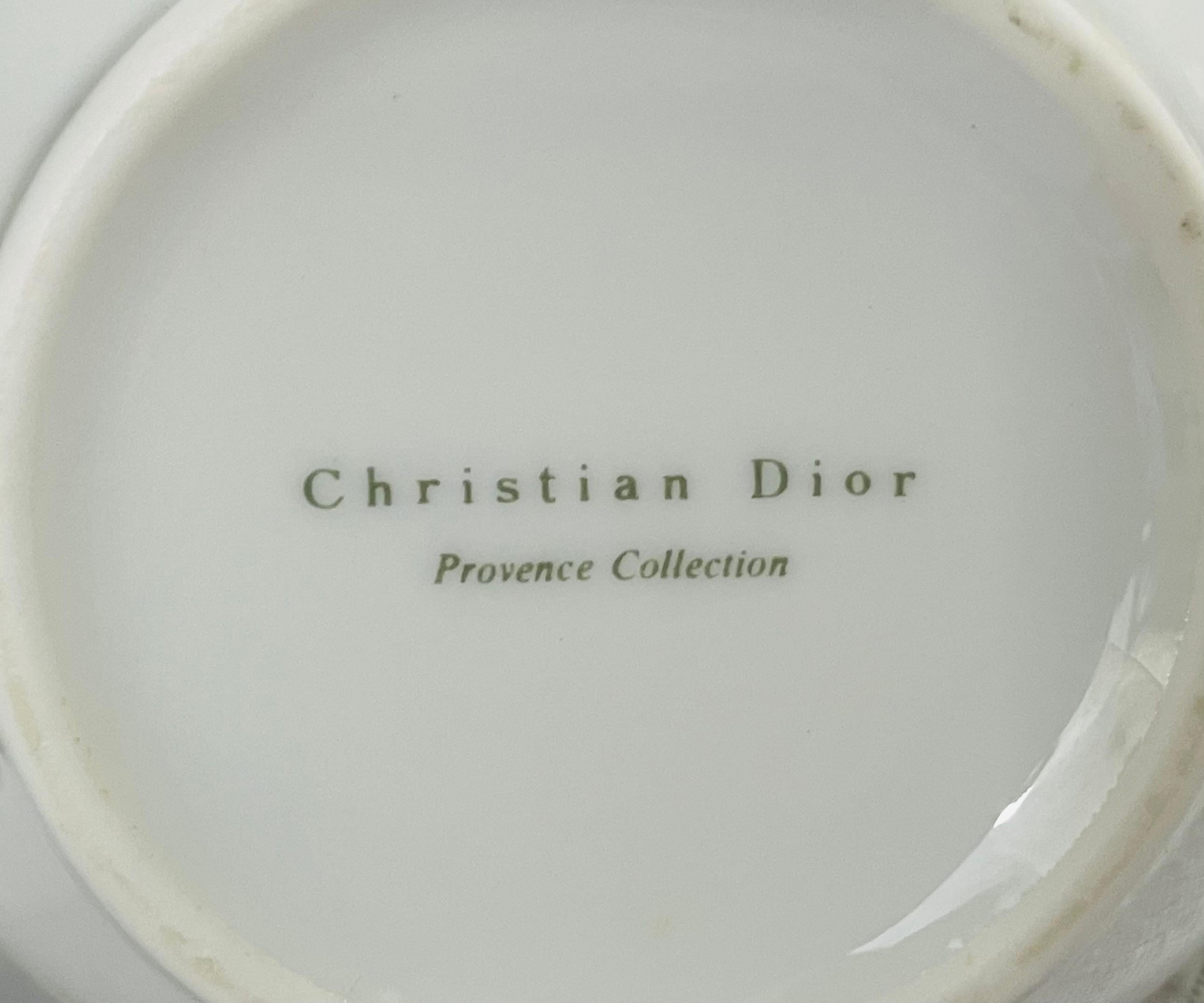 Christian Dior Provence Collection Porcelain Sugar Bowl and Creamer, Set of 2 For Sale 8