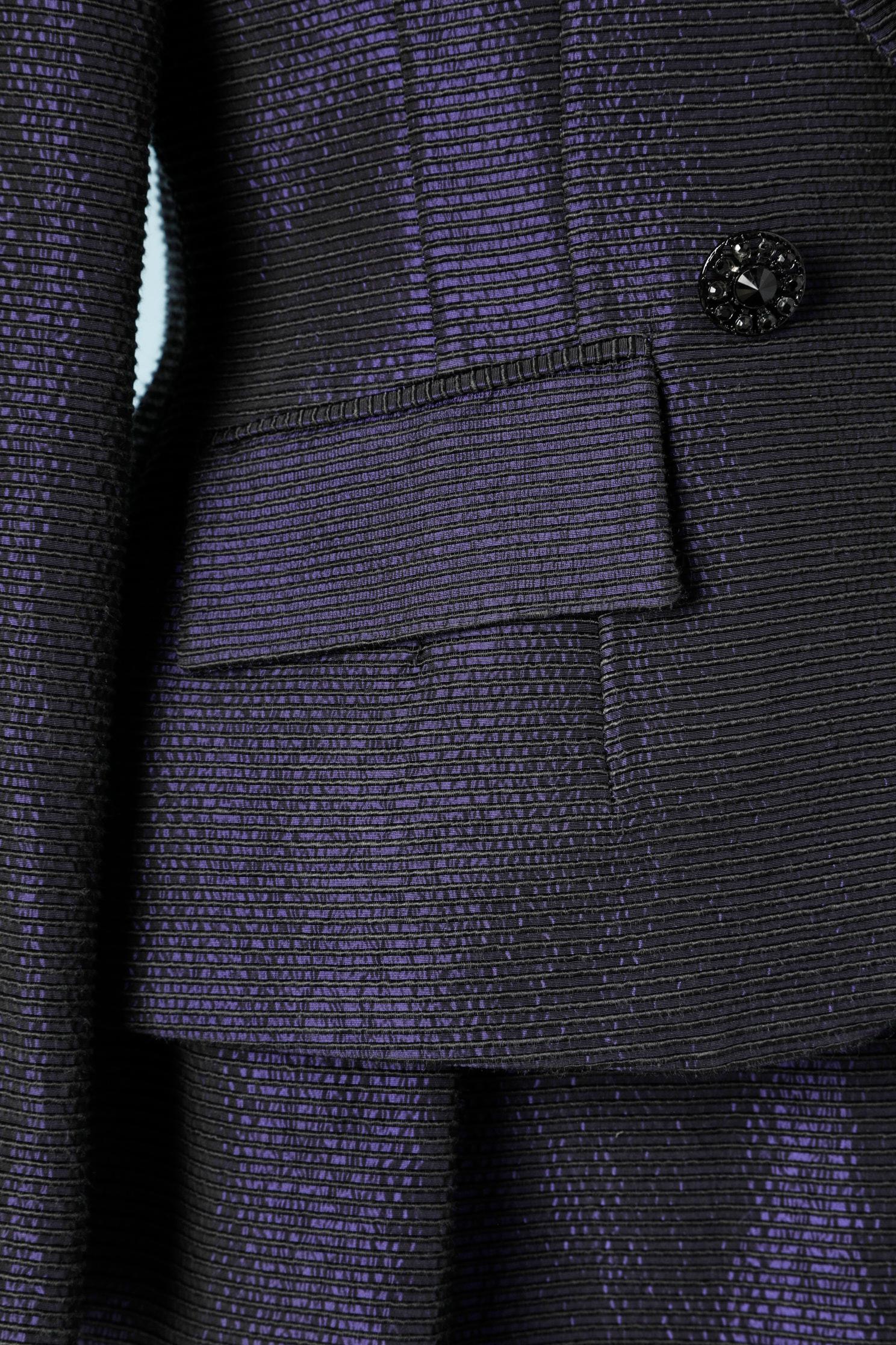 Christian Dior purple and black cocktail dress- suit  In Excellent Condition In Saint-Ouen-Sur-Seine, FR