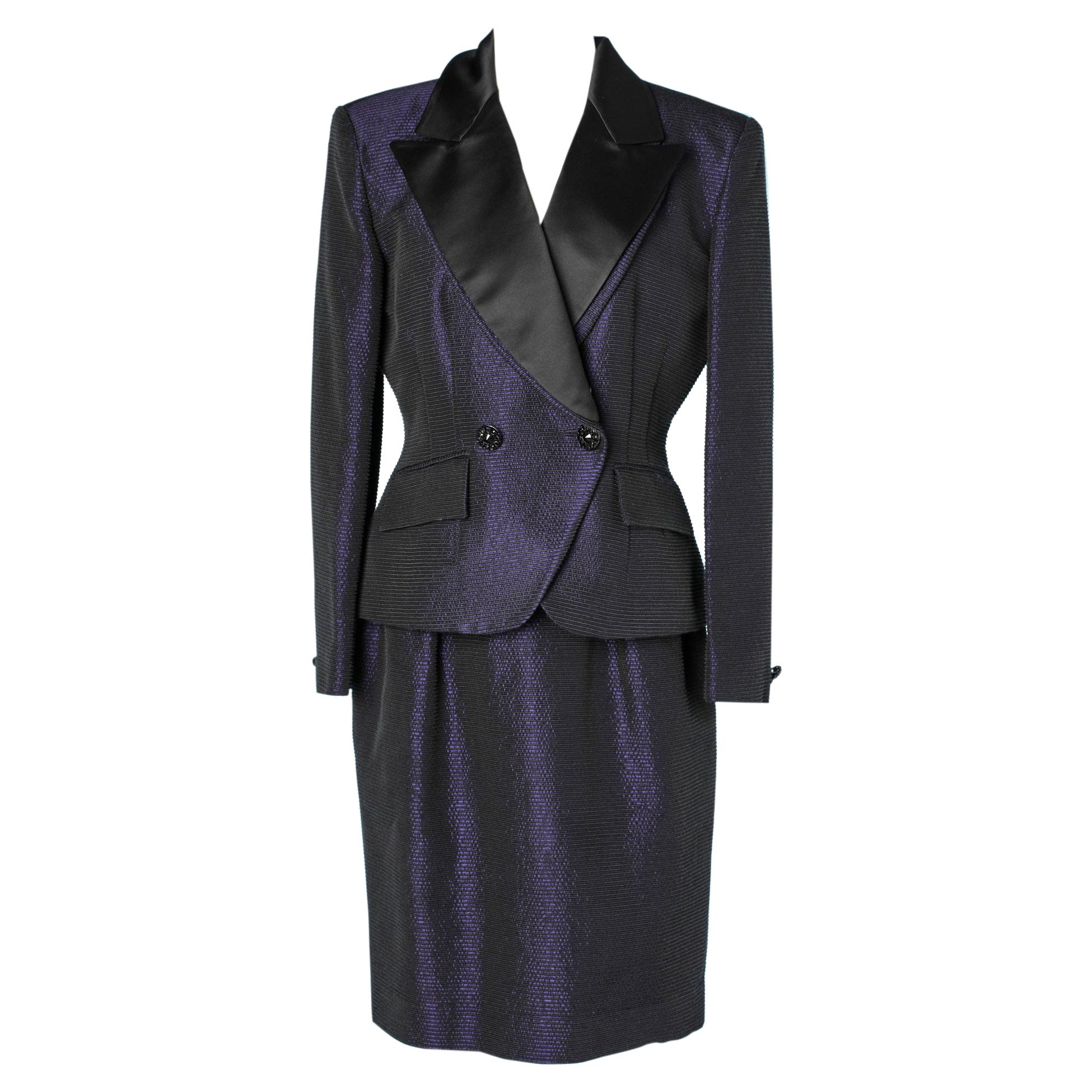 Christian Dior purple and black cocktail dress- suit 