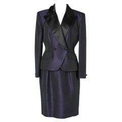 Christian Dior purple and black cocktail dress- suit