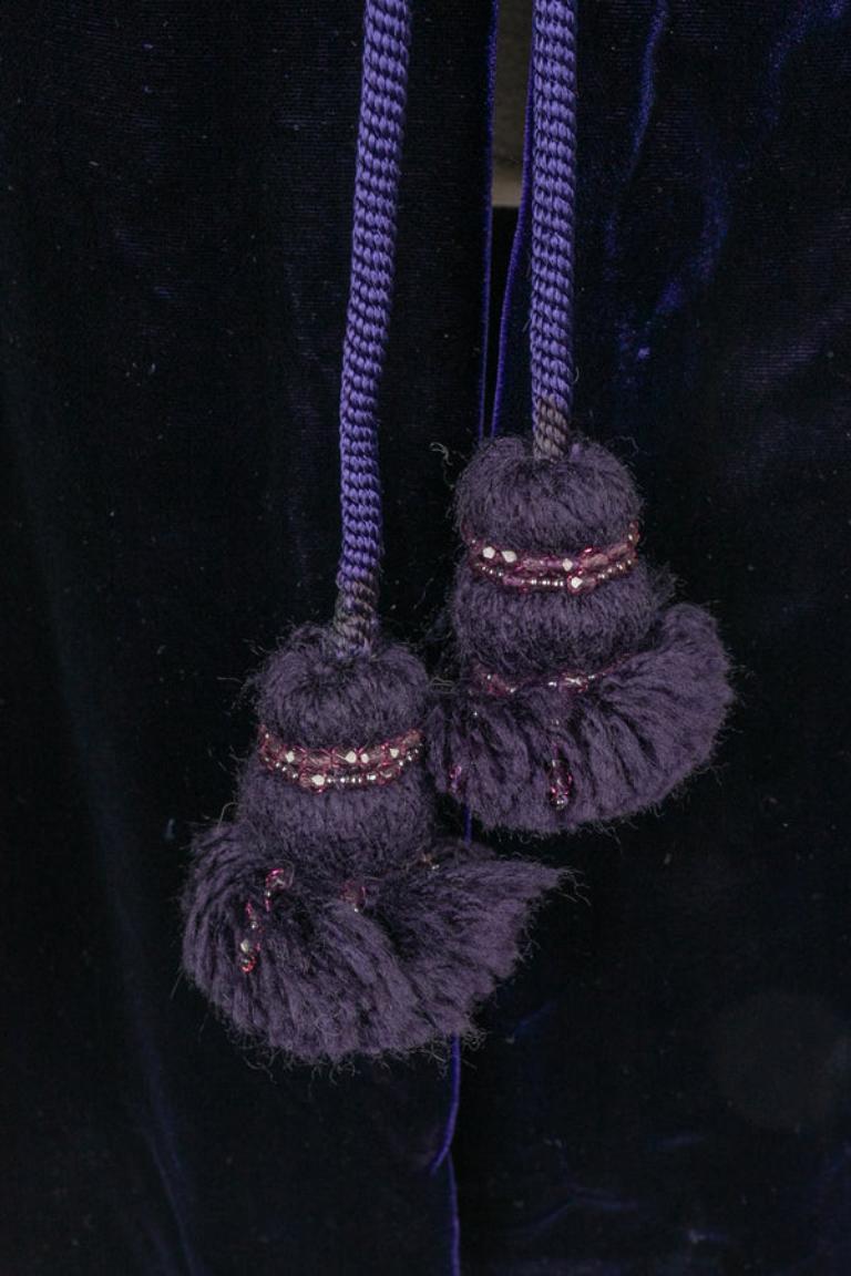 Christian Dior Purple Blended Velvet Coat For Sale 5