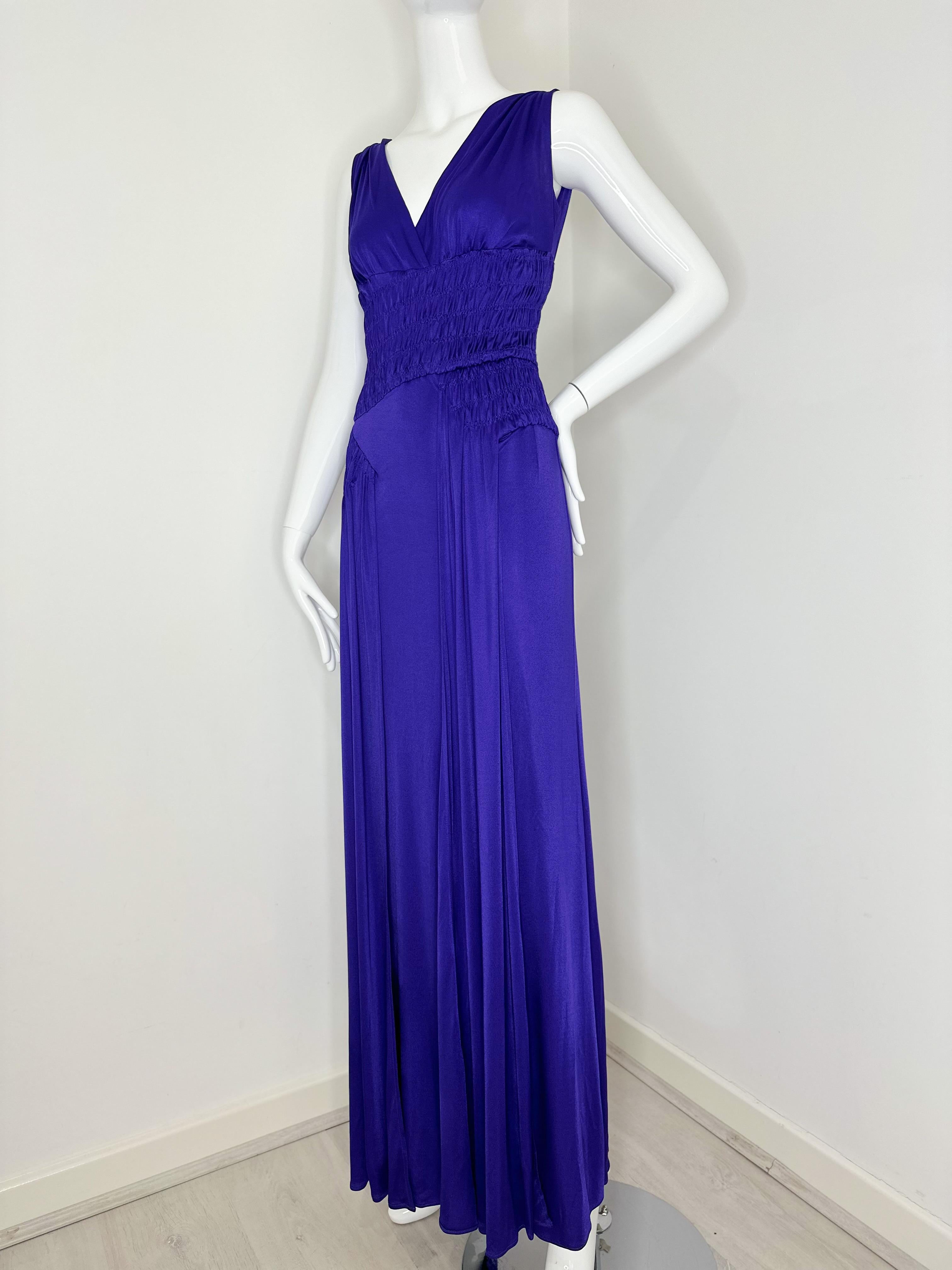 Christian Dior deep purple gown dress 
Size IT42 

Great pre owned condition without flaws 

Elastic waist

The fabric is very soft and pleasant to the touch 

Originally $5000