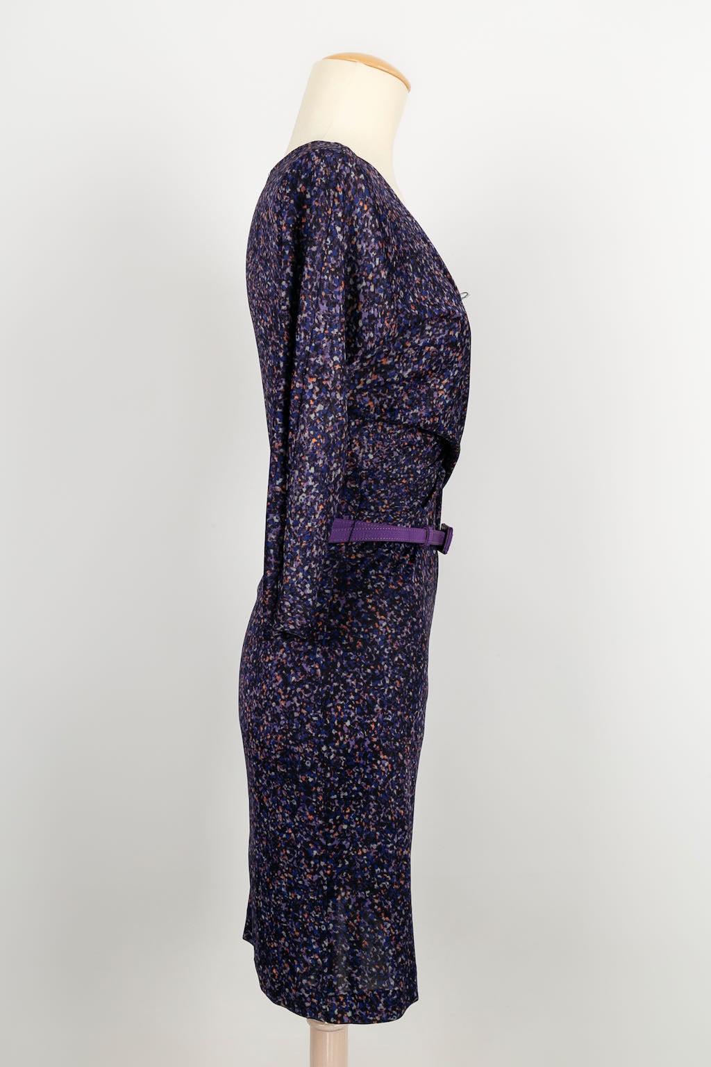 Women's Christian Dior Purple Jersey Dress, Size 38FR For Sale