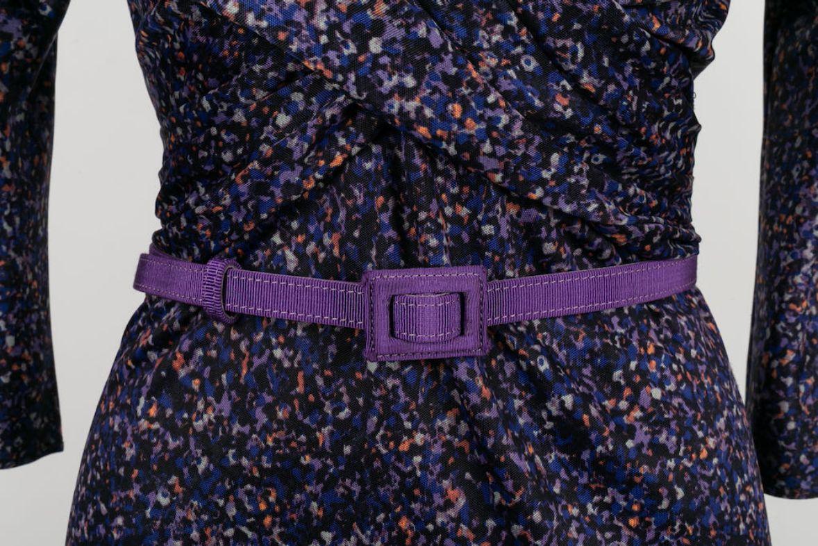 Christian Dior Purple Jersey Dress, Size 38FR For Sale 2