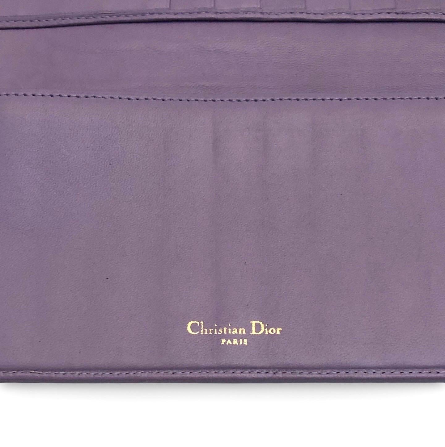 Christian Dior Purple Lambskin Leather Wallet For Sale 2