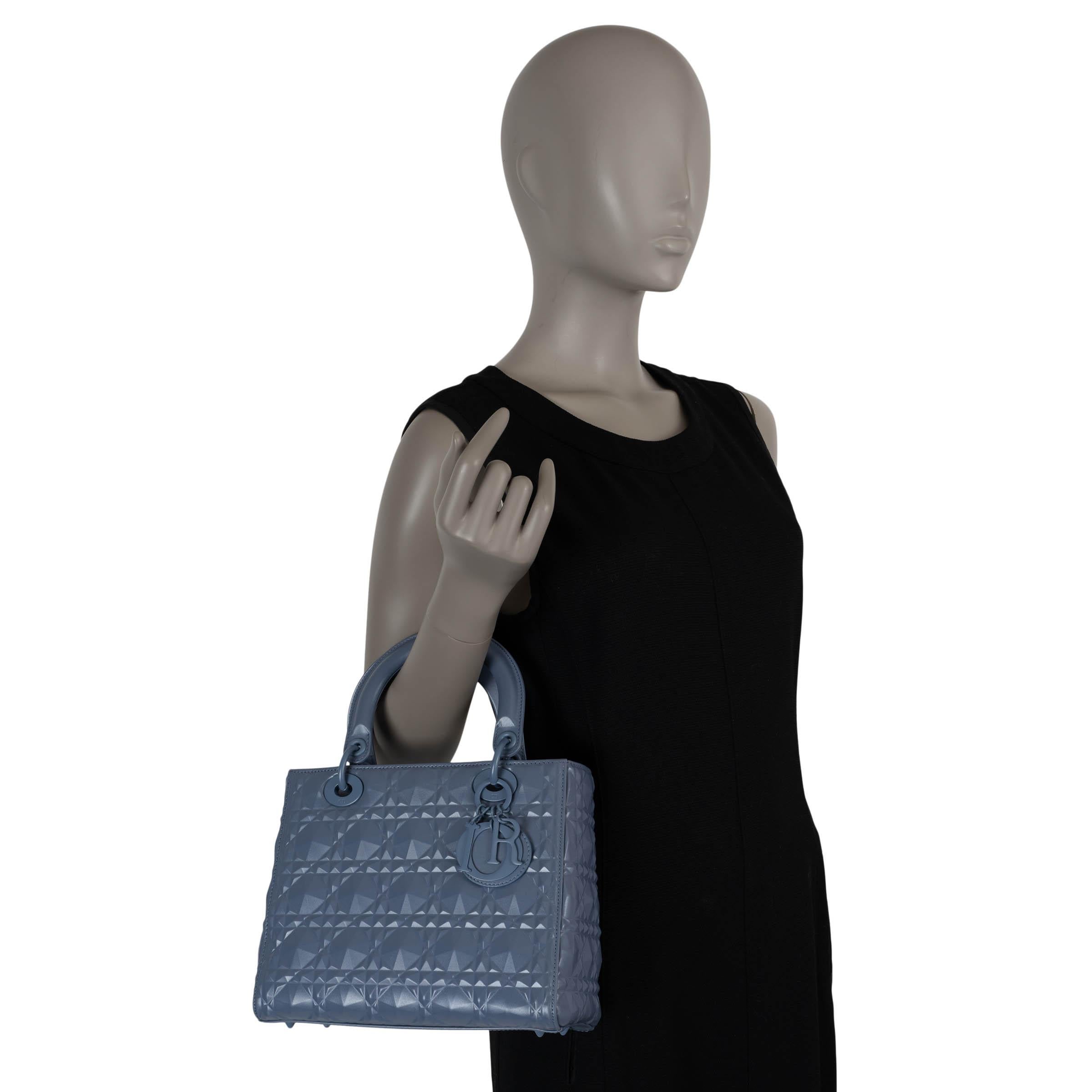 CHRISTIAN DIOR purple leather 2022 DIAMOND MEDIUM LADY DIOR TOTE Bag en vente 6