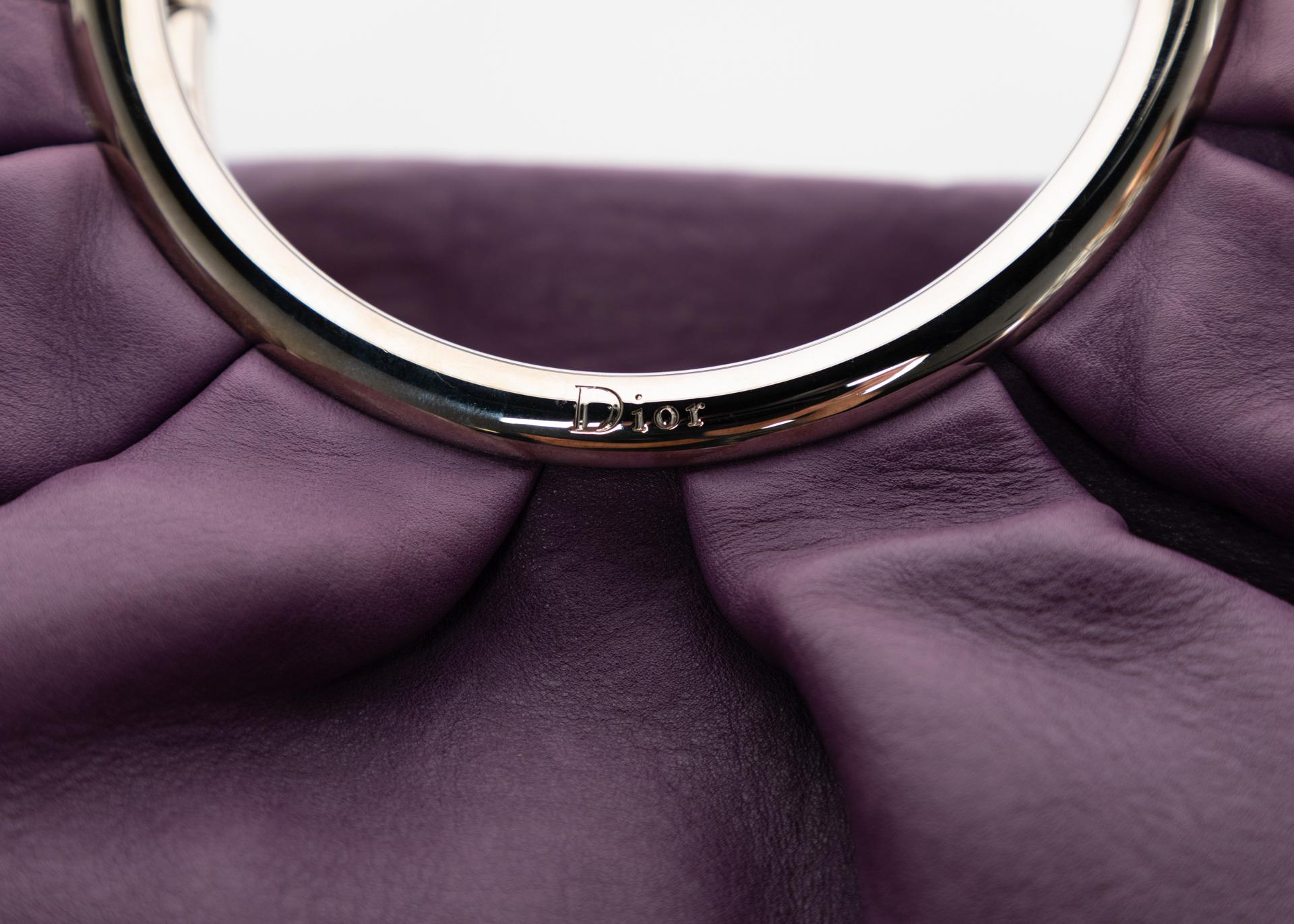 Black Christian Dior Purple Leather Babe Bag, 2008 For Sale