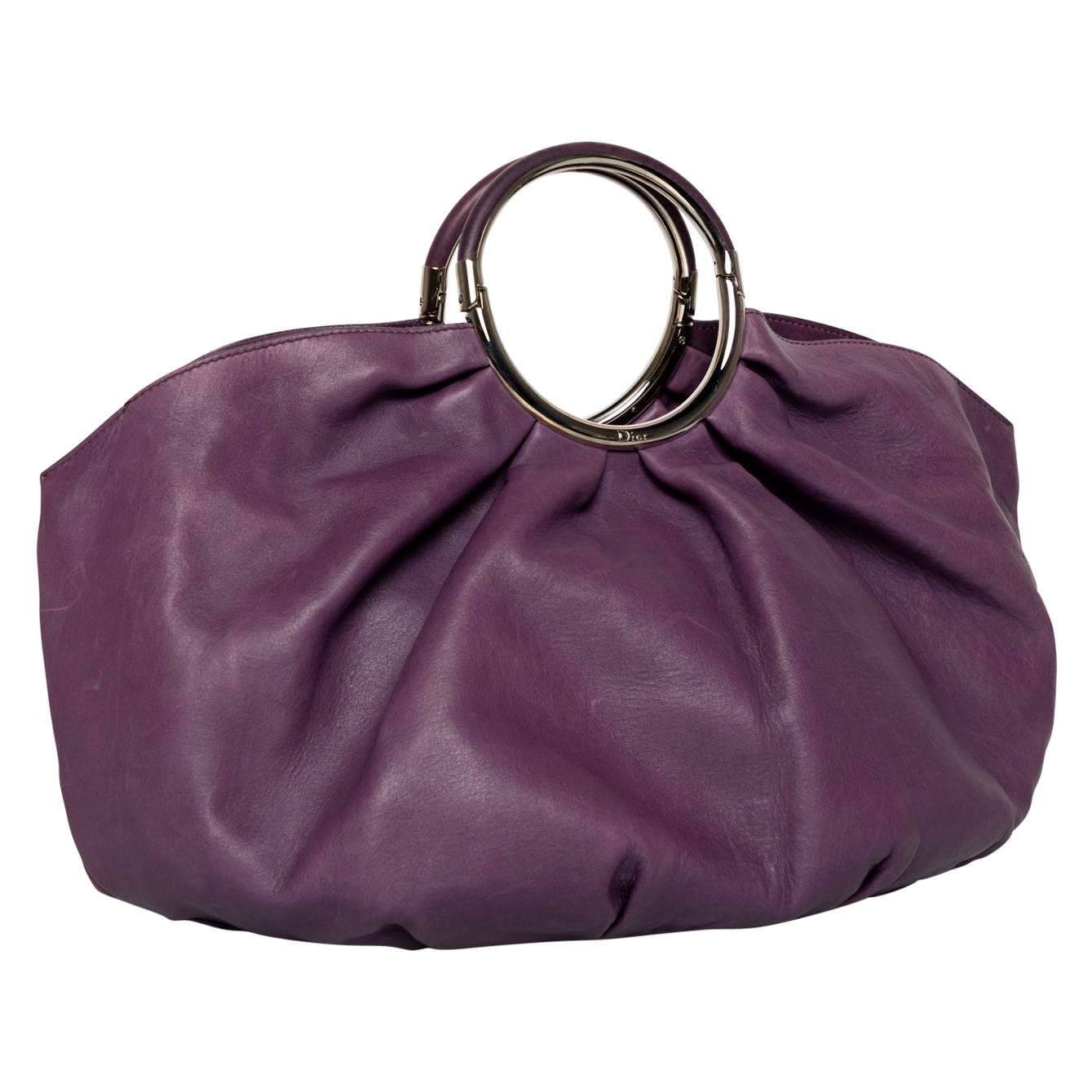 Saddle silk handbag Dior Purple in Silk  19039328