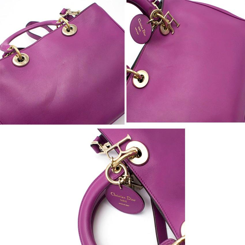 Christian Dior Purple Leather Diorissimo Bag For Sale 4