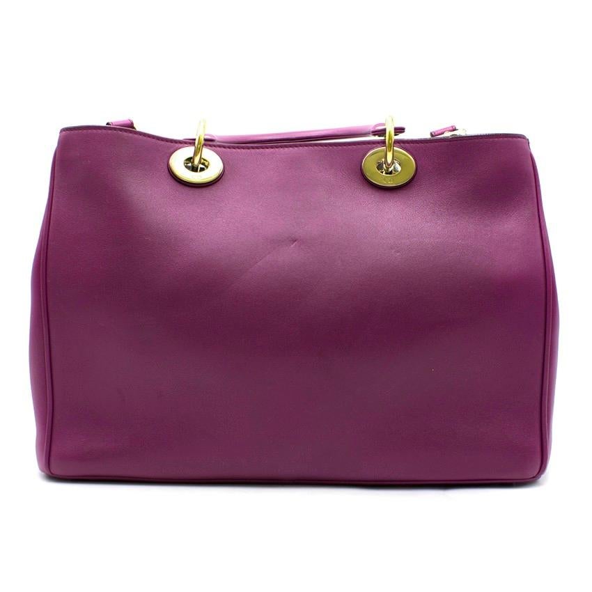 Women's Christian Dior Purple Leather Diorissimo Bag For Sale