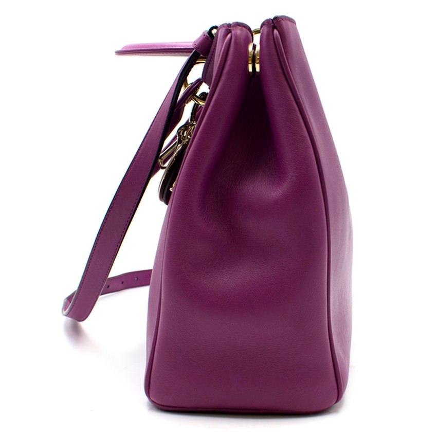 Christian Dior Purple Leather Diorissimo Bag For Sale 1