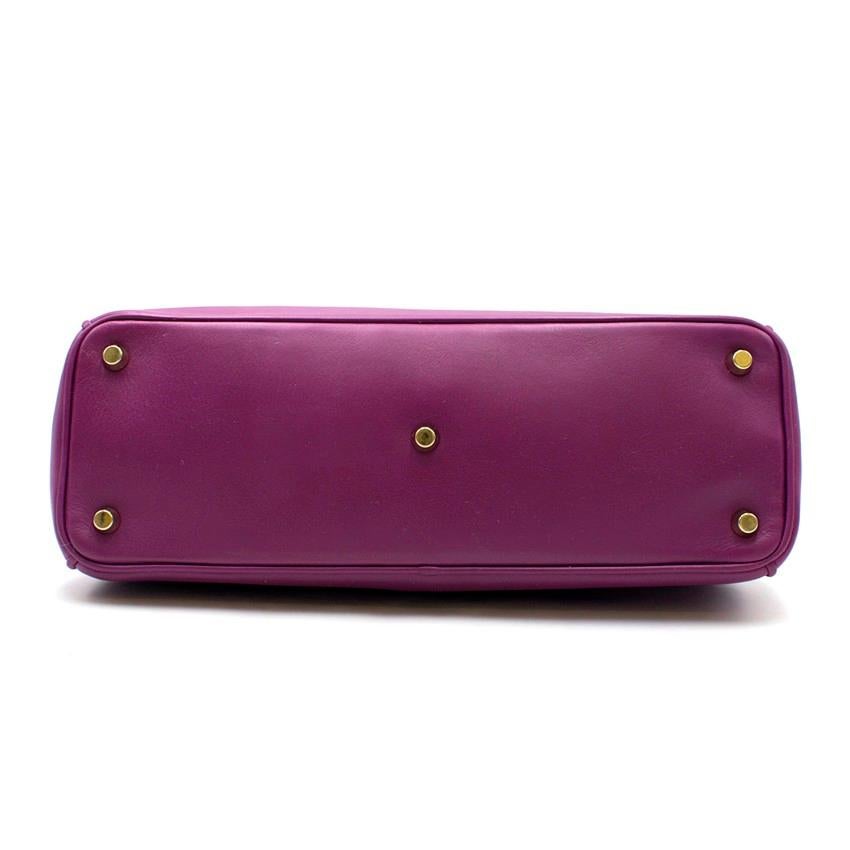 Christian Dior Purple Leather Diorissimo Bag For Sale 2