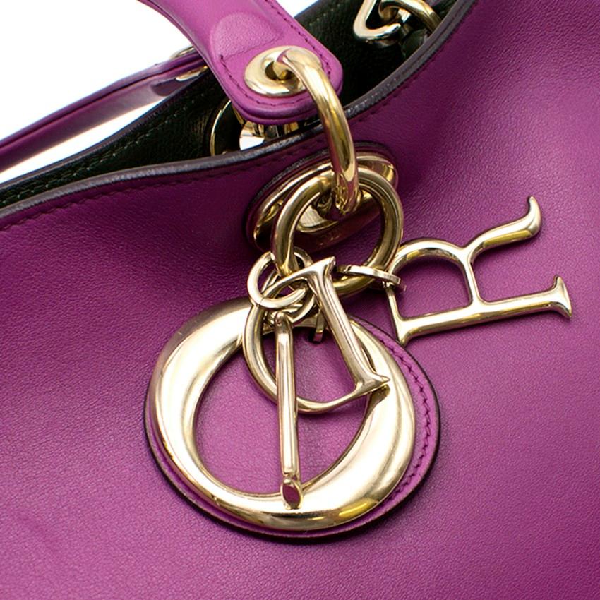 Christian Dior Purple Leather Diorissimo Bag For Sale 3
