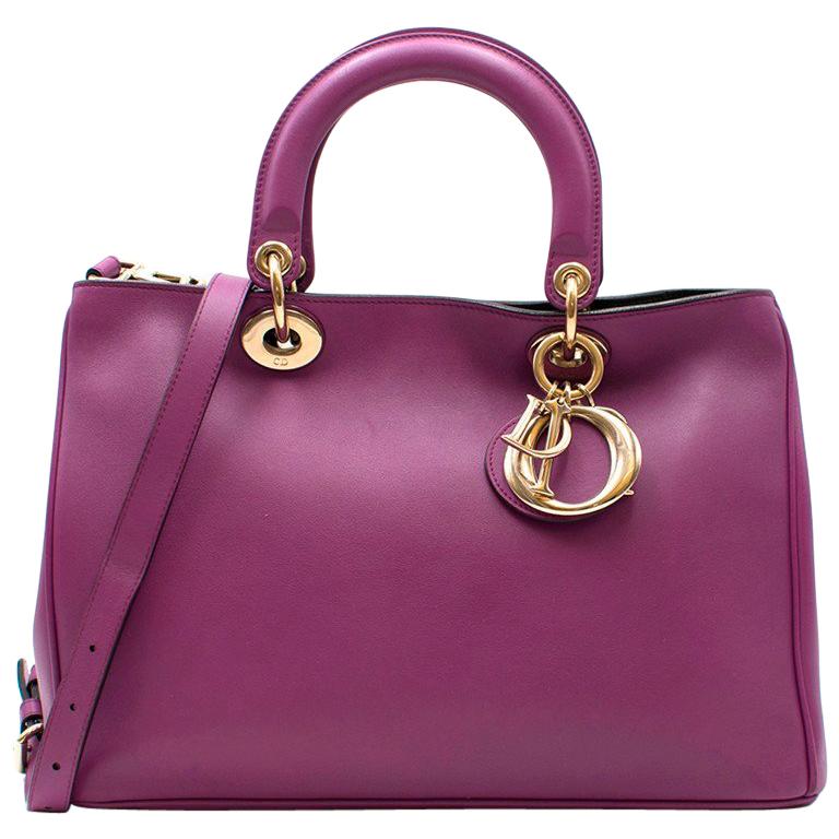 Christian Dior Purple Leather Diorissimo Bag For Sale