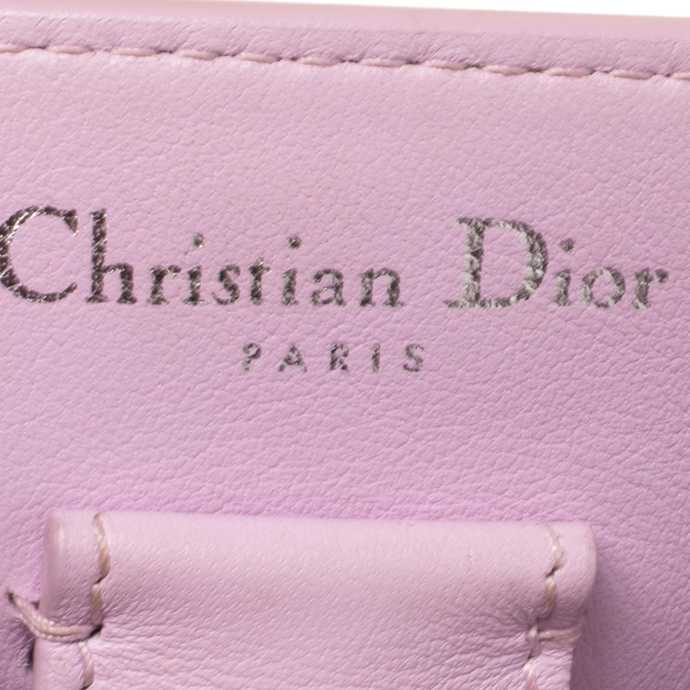Women's Christian Dior Purple Leather Diorissimo Pocket Tote Bag