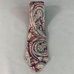 CHRISTIAN DIOR Lila Mehrfarbige Paisley Krawatte