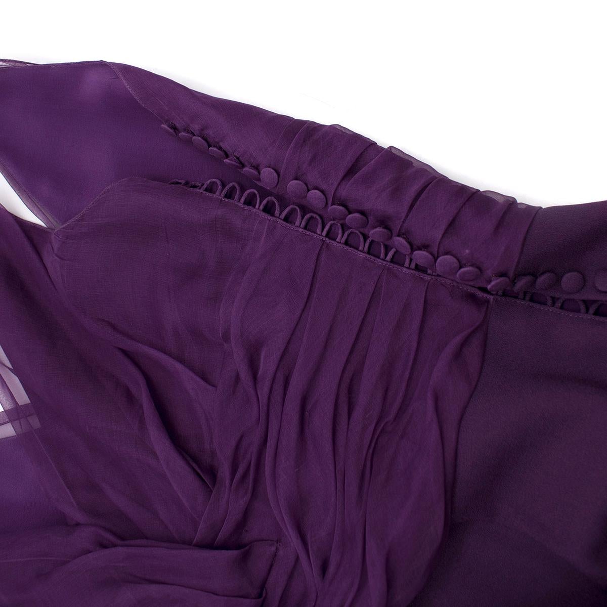 Christian Dior Purple Pleated Draped Dress - Size US 8 For Sale 2