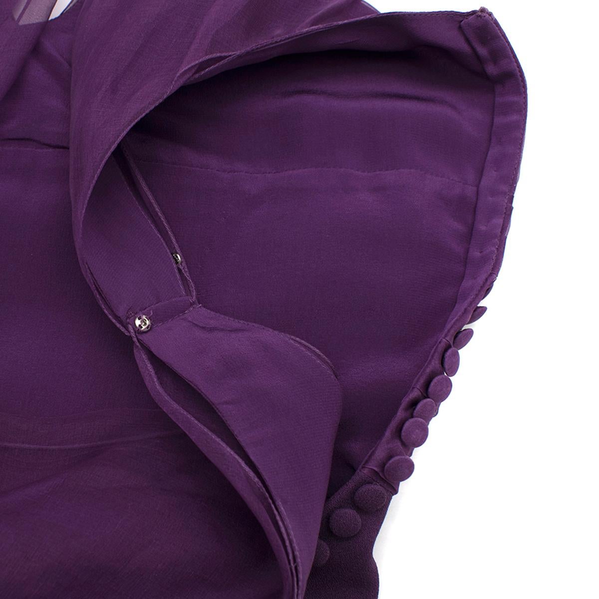 Christian Dior Purple Pleated Draped Dress - Size US 8 For Sale 3