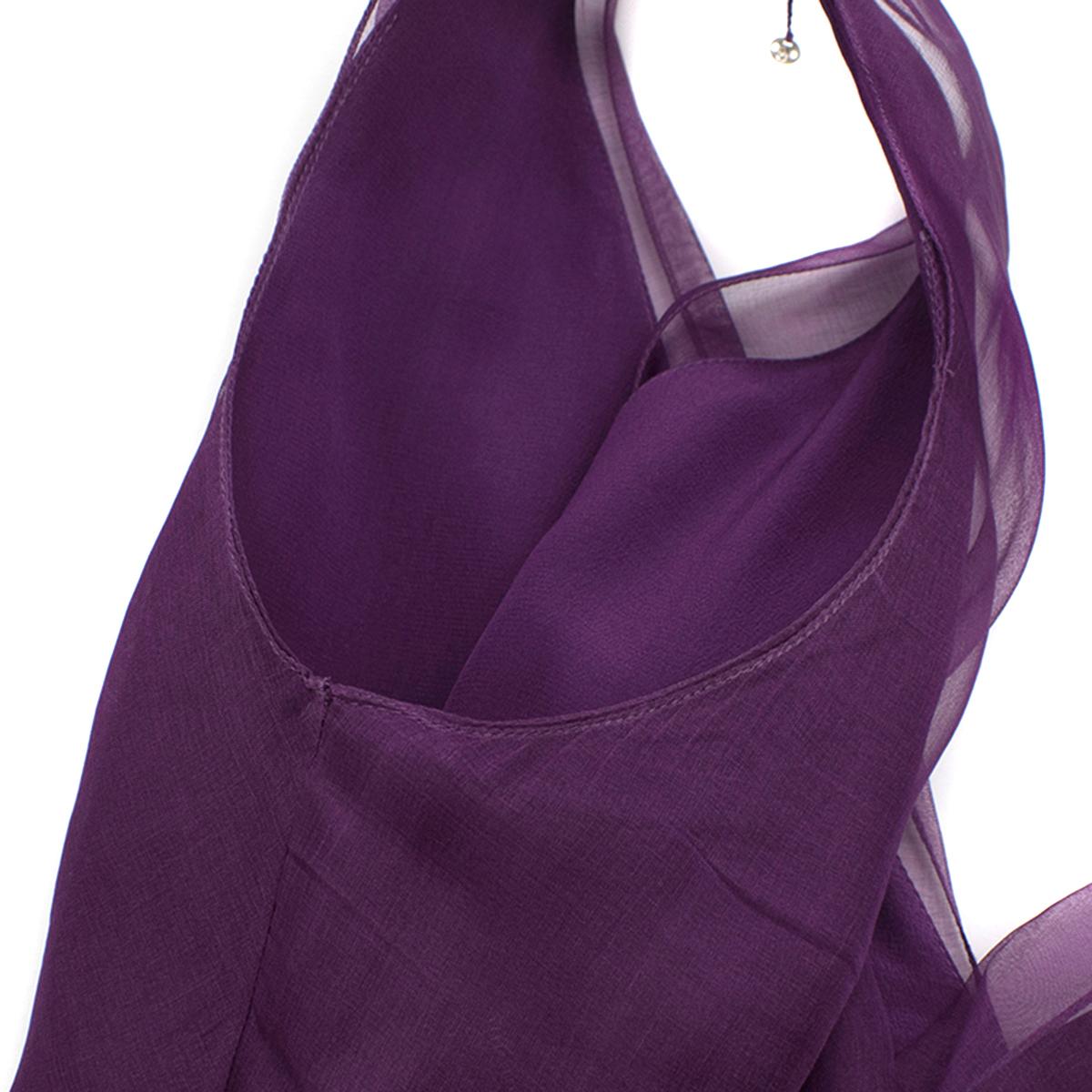 Christian Dior Purple Pleated Draped Dress - Size US 8 For Sale 4