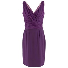 Christian Dior Purple Pleated Draped Dress 40 (FR)