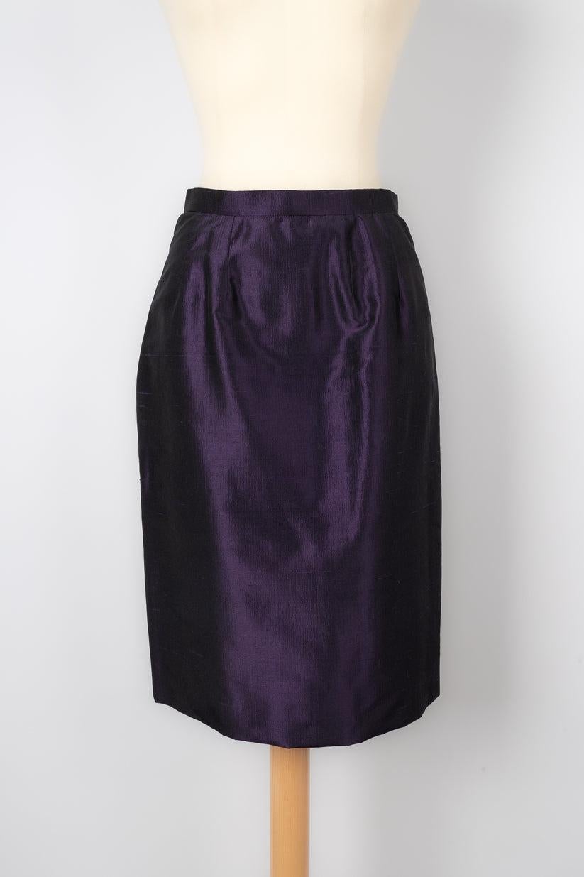 Christian Dior Purple Silk Set of Jacket and Skirt For Sale 6