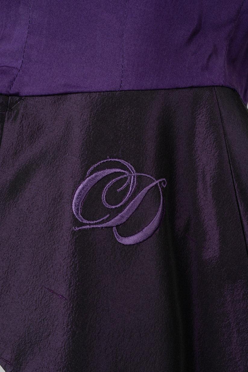 Christian Dior Purple Silk Set of Jacket and Skirt For Sale 8